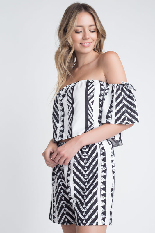 Women's Aztek Off Shoulder 2 Piece Set