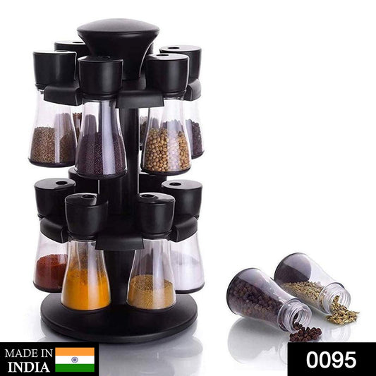 095 Revolving Plastic Spice Rack Masala Organiser (12 Pcs ) DeoDap