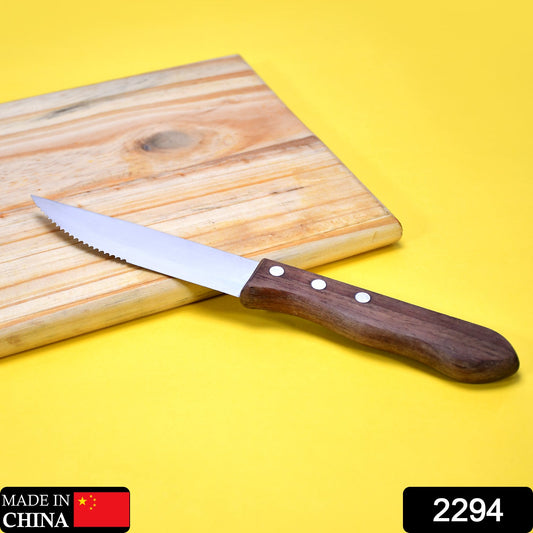 2294 1Piece Serrated Steak Knives with Wood Handle DeoDap