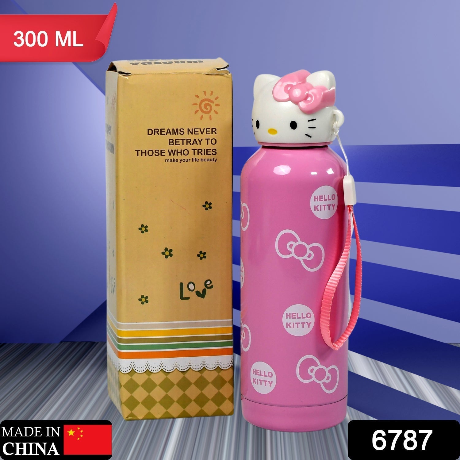 6787 Cute Kitty Stainless Steel Vacuum Bottle Kids Children Cartoon Water Bottle Stainless Steel Vacuum Bottle, Children Water Bottles DeoDap