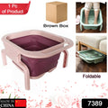 7389 Foldable Soaking Foot Massage Tub, Spa Basin, Bucket with Massage Roller, Suitable For Home Spa Pedicure Relieve Stress DeoDap