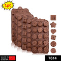 7614 Silicone Food Grade Reusable Non-Stick Multi Shape 15 Cavity Chocolate Mold DeoDap