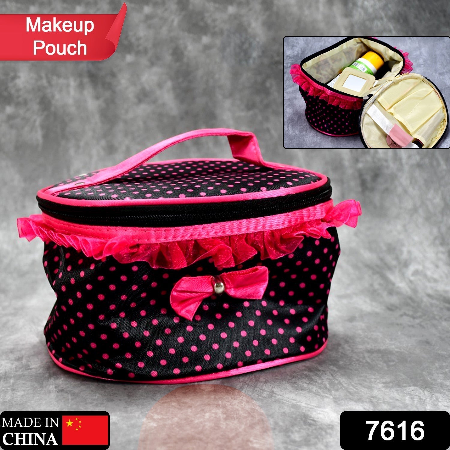 7616 Makeup Pouch Bag Travel Use For Women ( 1 Pcs ) DeoDap