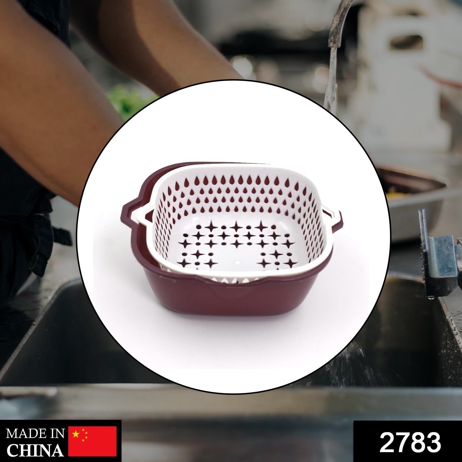 2783 2 In 1 Basket Strainer To Rinse Various Types Of Items Like Fruits, Vegetables Etc. DeoDap