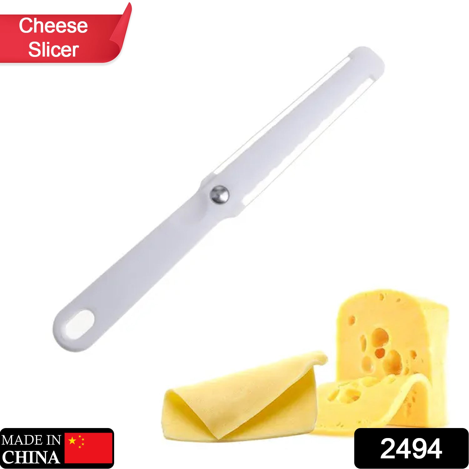 2494 Double side wire cheese slicer/cutter for thick and think slices for kitchen use. with plastic handle DeoDap