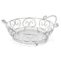 5267 Multipurpose  round shape Stainless Steel Modern Folding Fruit and Vegetable Basket (Silver, 8 Shapes) DeoDap