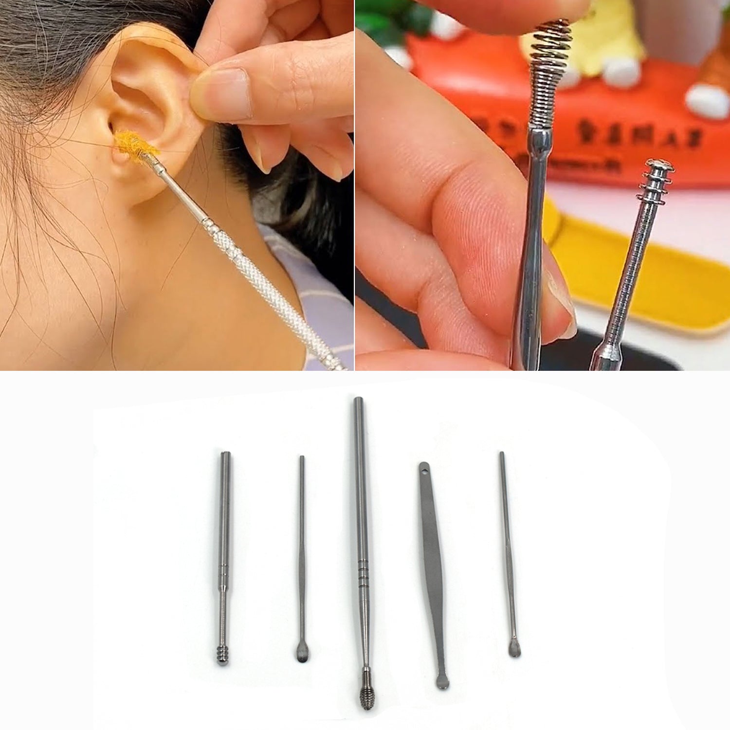 6314A 5 Pcs Ear Pick with a Storage Box Earwax Removal Kit DeoDap