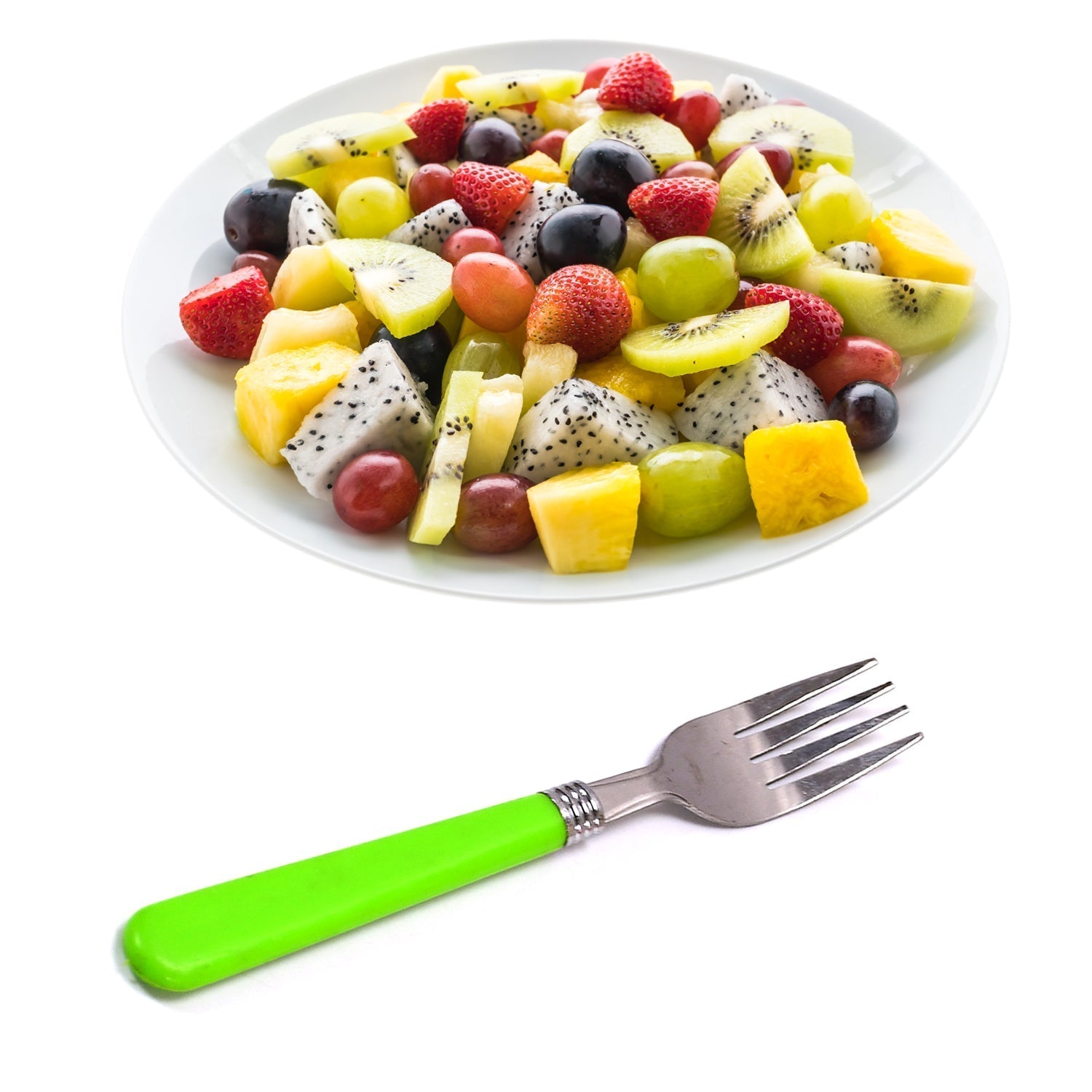 2870 Stainless steel fork with comfortable grip dining fork (1pc) DeoDap