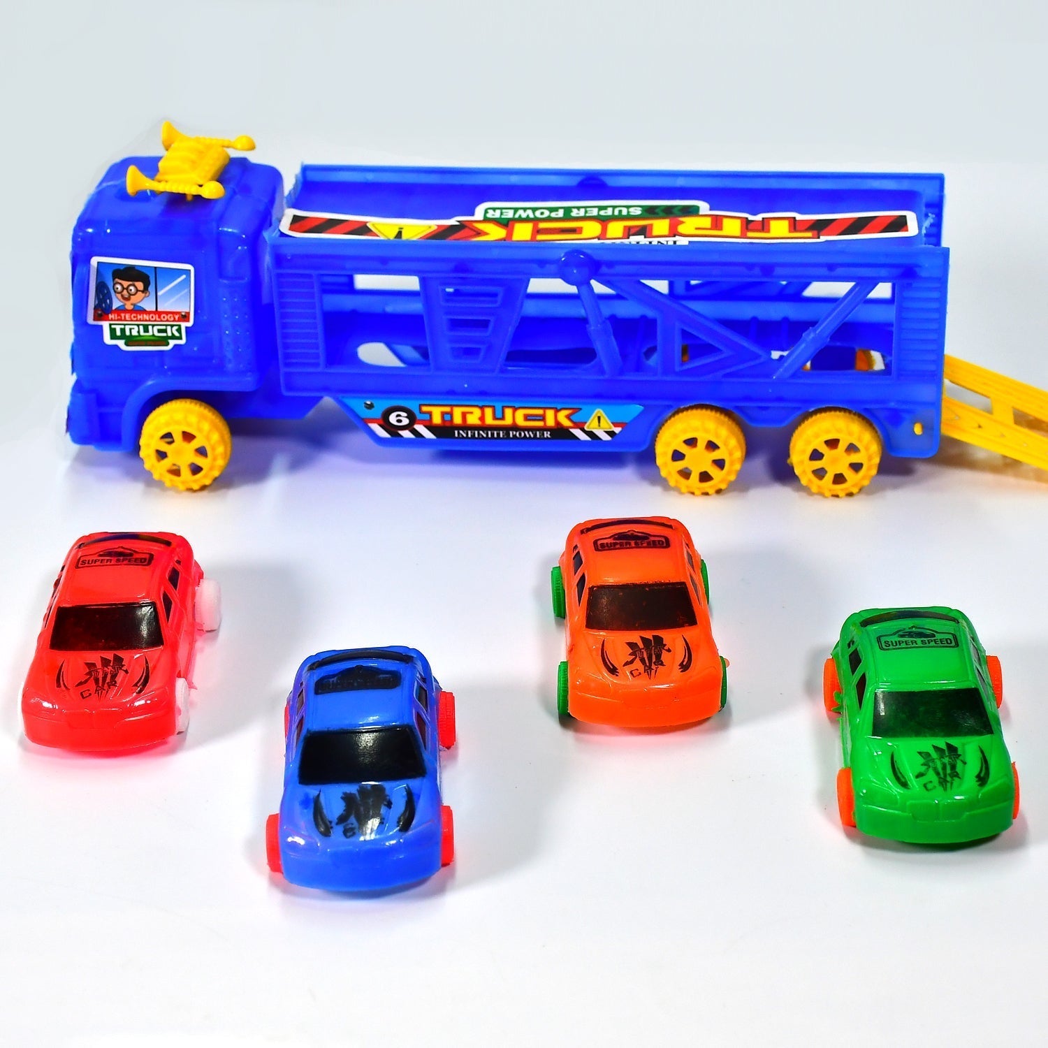 4442 Toy Set Truck with 4 Mini Cars Toy Vehicles for Children DeoDap