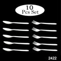 2422 Dinnerware Cutlery Premium Plastic Spoon And Fork Set - 10 pcs DeoDap