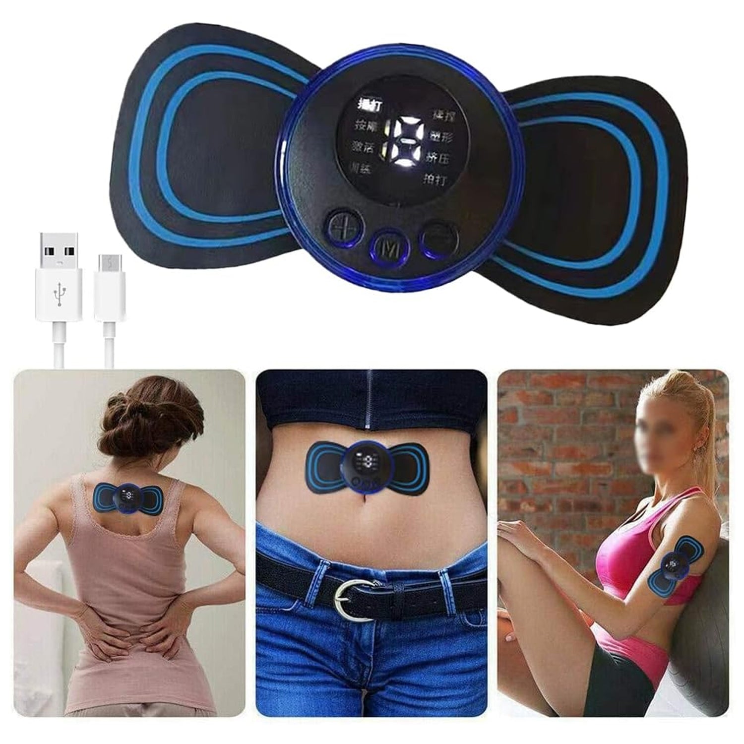 6204 Portable USB Neck Massager Electric Neck Massager Automatic Massage Enhancer Mini Cervical Massager EMS Lymphatic Drainage Massage with Cable DeoDap