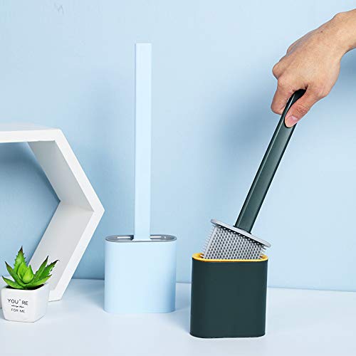 1410L Silicone Toilet Brush/ Flexible Soft Bristle Brush with Quick Dry Holder Cleaning Brush for Toilet Accessories ( Without Sticker & Box ) DeoDap