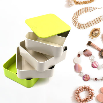 4023B 4 Layers Jewelry Box, 360 Degree Rotating Jewelry Box, Jewelry and Earring Organizer Box, Accessory Storage Box