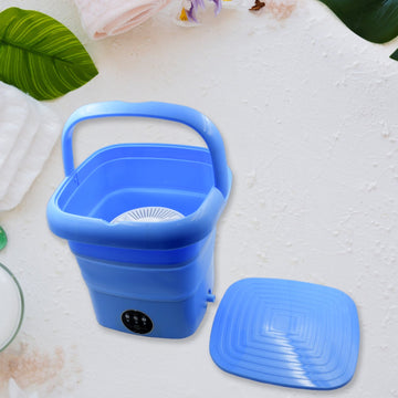 1335B Mini Washing Machine Foldable Mini Washer with Drain Basket Portable Washing Machine Foldable for Laundry Travel Camping RV Baby Clothes