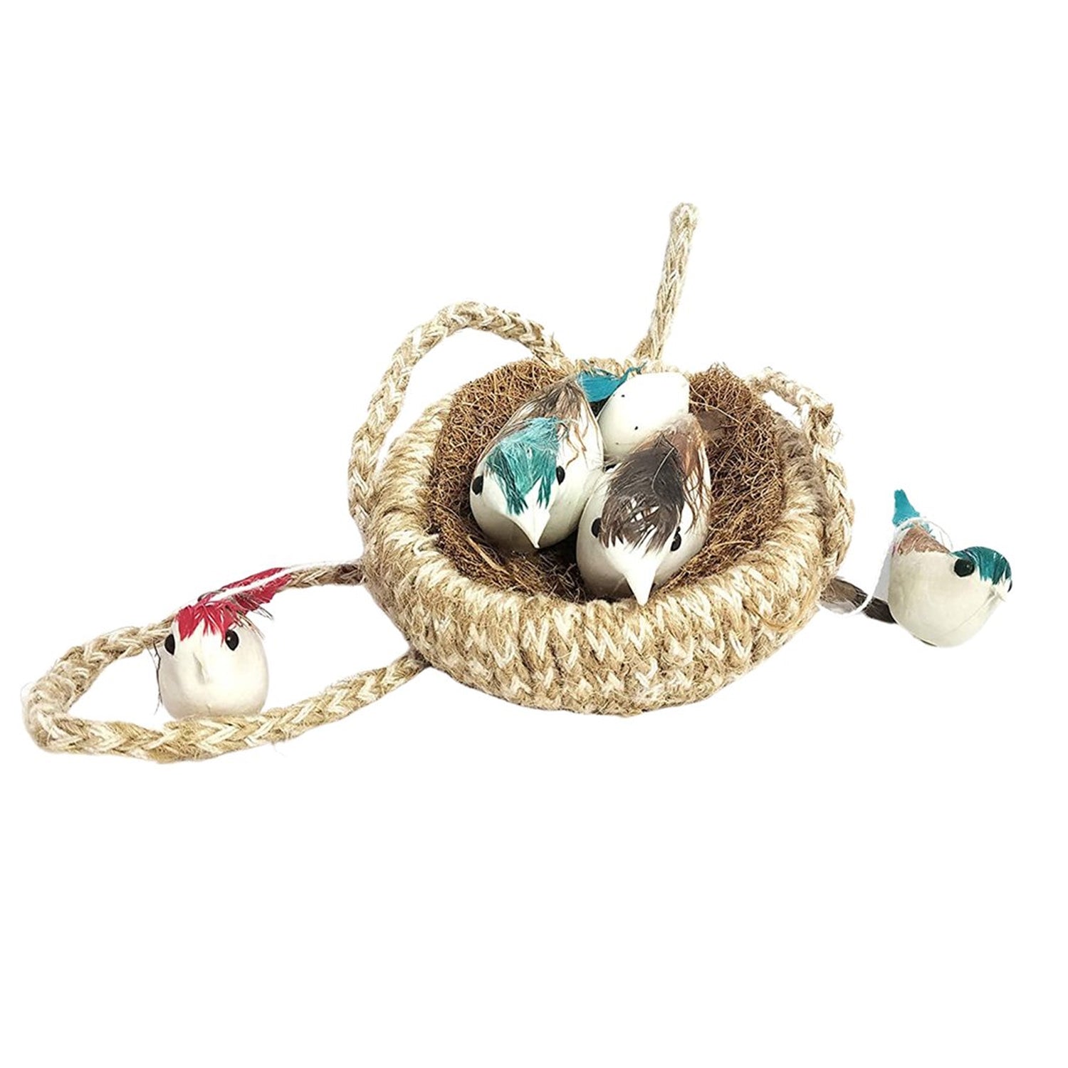 1731A ARTIFICIAL JUTE HANGING BIRDS NEST JHUMAR CHIDIYAN KA GHOSLA With Brown Box DeoDap