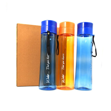 2716 Unbreakable, Leakproof, Durable, BPA Free, Non-Toxic Plastic Water Bottles, 1 Litre (Pack of 3, Assorted Color) DeoDap