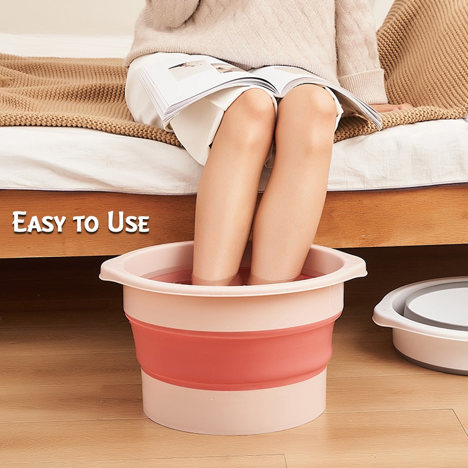 2786 Multi-Purpose Portable Collapsible Folding Tub, with Hanging Hole & Save Storage Space, Also use for Foot Spa. DeoDap