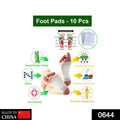 644 kinoki Cleansing Detox Foot Pads, Ginger & salt Foot Patch -10pcs (Free Size, White) DeoDap