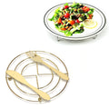 2479 Hot Pot Stand Stainless Steel Heat Resistant Round Table Ring DeoDap