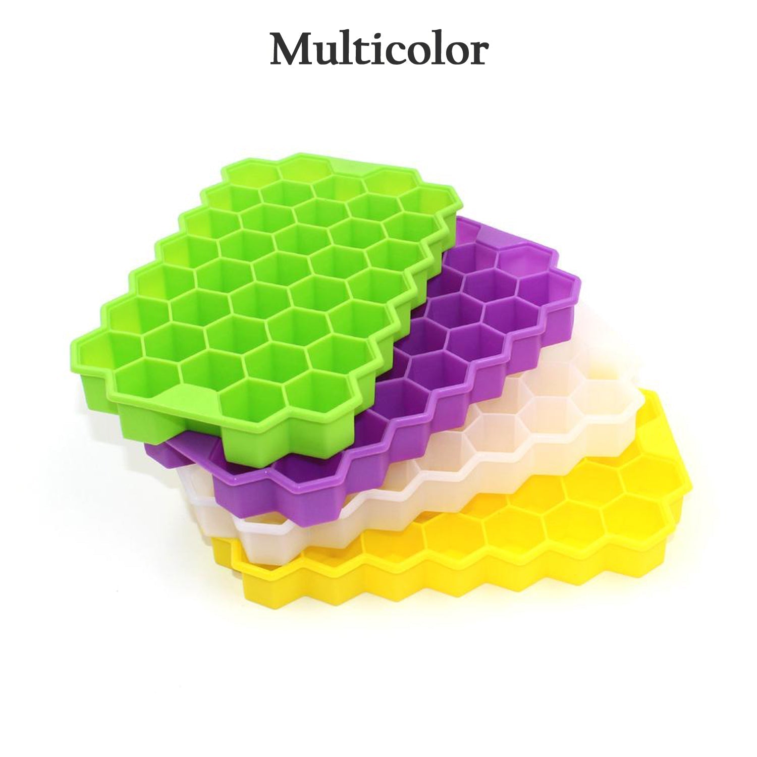 1138A  Silicone Ice Cube Trays 32 Cavity Per Ice Tray [Multi color] DeoDap