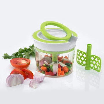 0079 Manual 2 in 1 Handy smart chopper for Vegetable Fruits Nuts Onions Chopper Blender Mixer Food Processor DeoDap