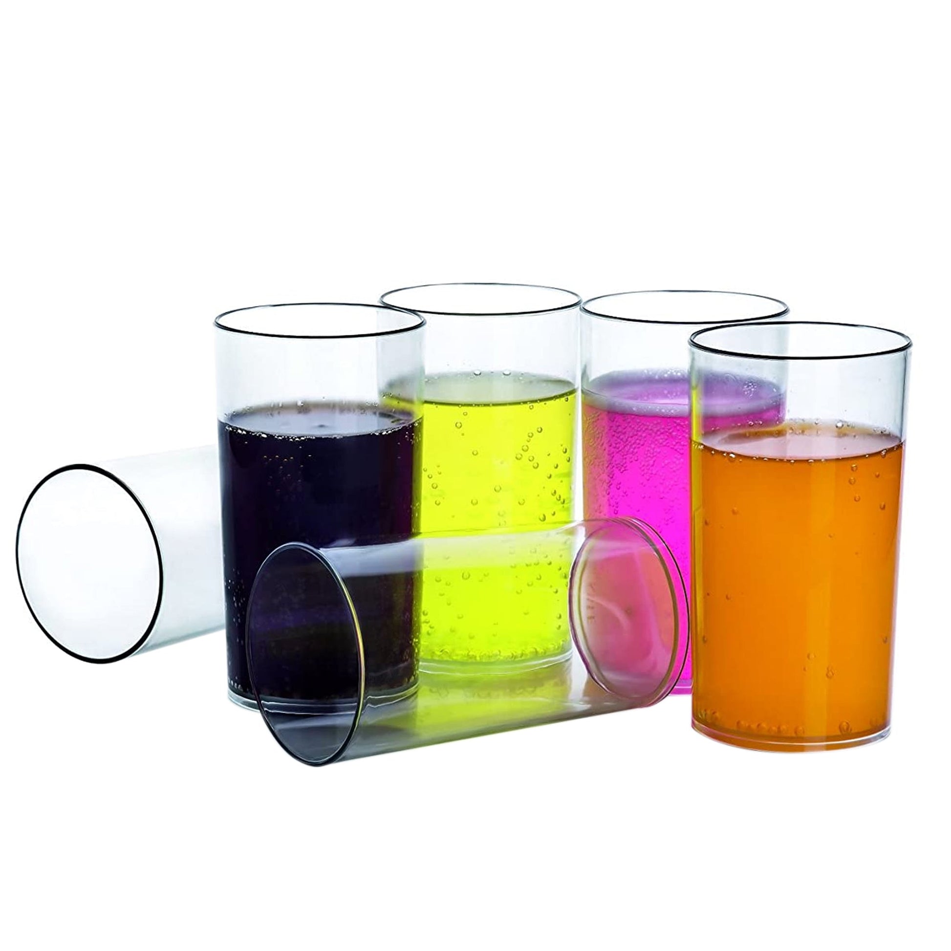 2343 Heavy unbreakable Stylish Plastic Clear look fully Transparent Glasses Set 330ml (6pcs) DeoDap