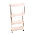 2156 Plastic 4 layer folding trolly Storage Organizer for Kitchen Storage Rack Shelf Trolley Rack with Caster Wheels (4 LAYER) DeoDap