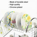 2962 Stainless Steel 2 Layer Kitchen Dish Rack/Plate Cutlery Stand DeoDap