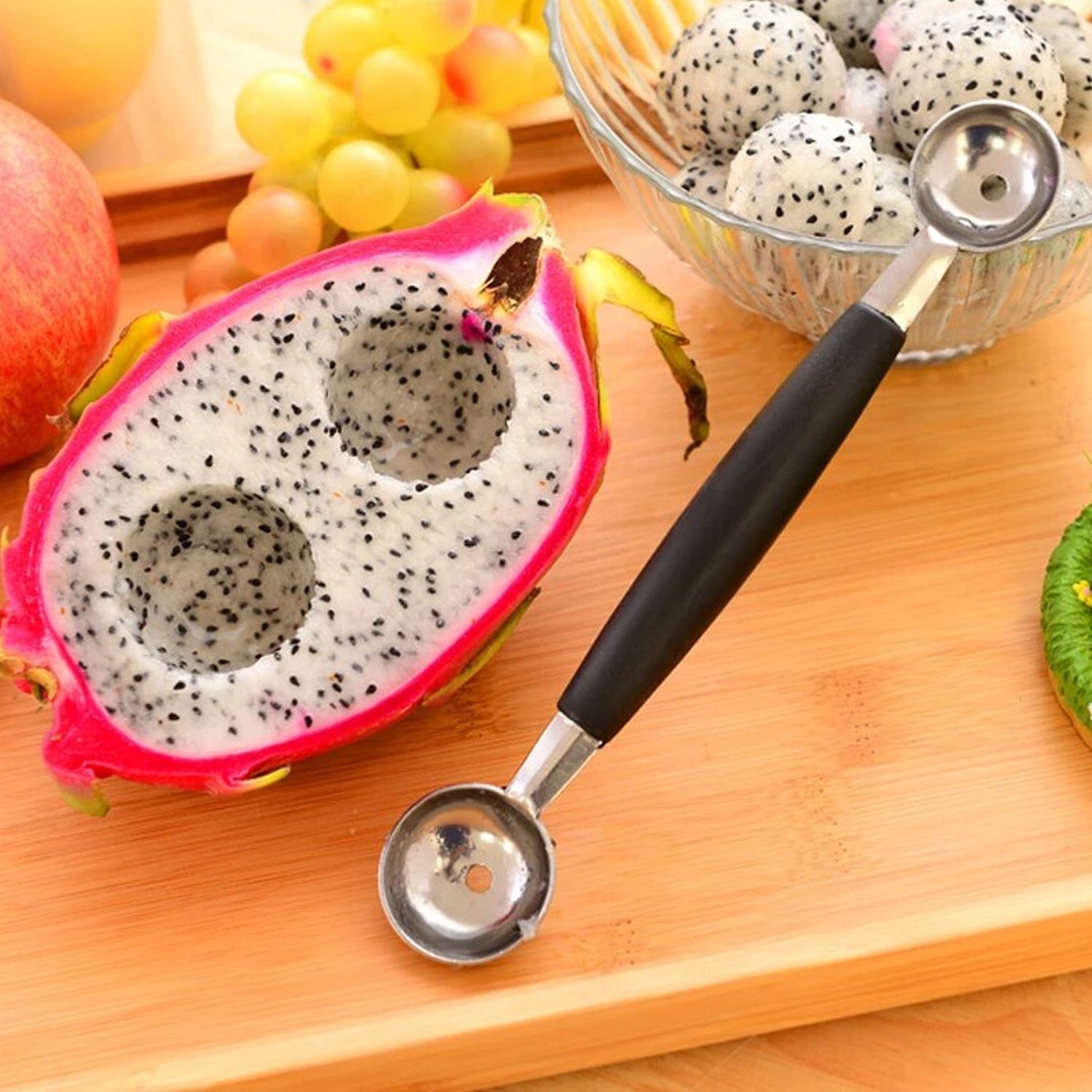 2197 Double End Melon Baller Scoop Fruit Spoon DeoDap