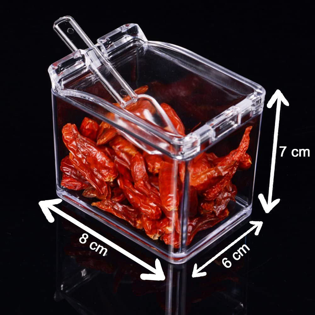 2444 Crystal Seasoning Acrylic Box Pepper Salt Spice Rack DeoDap