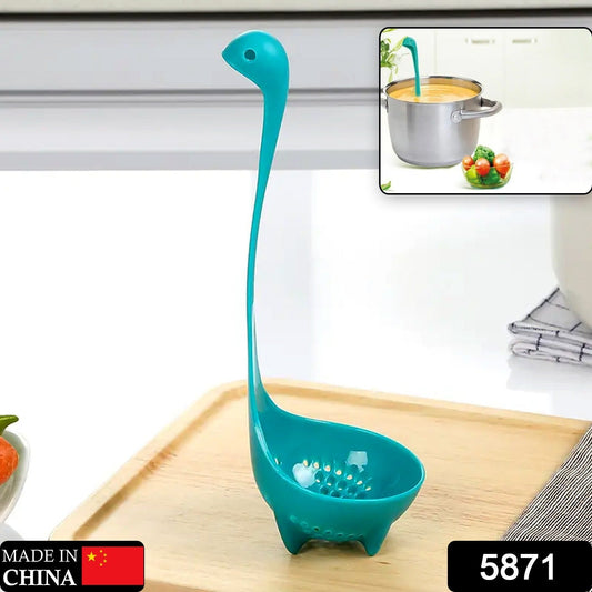 5871  Soup Spoon Creative Long Handle Standing Loch Ness Monster Colander Spoon Dinnerware Cooking Tools Kitchen Accessories