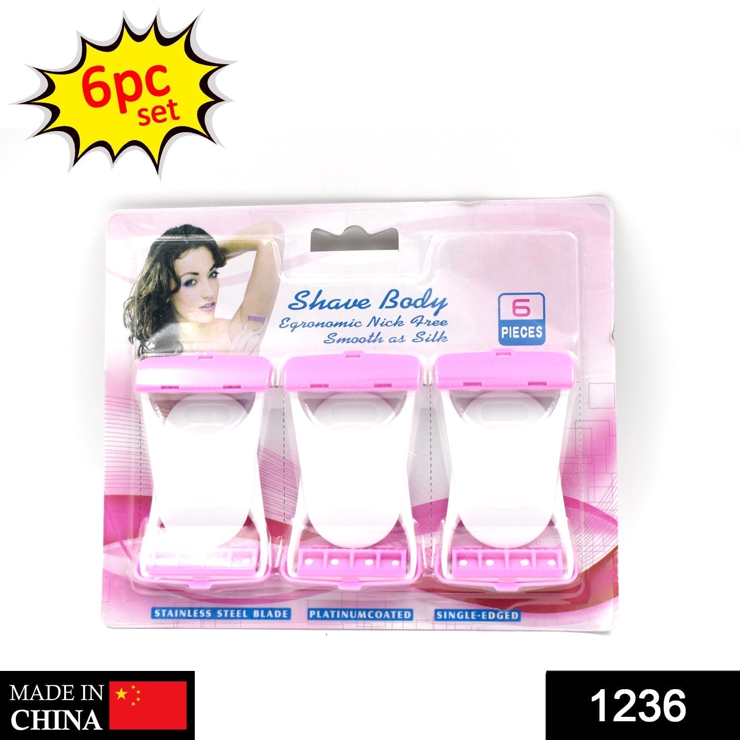 1236 Disposable Body Skin Hair Removal Razor for Women  Pack of 6 DeoDap