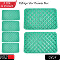 5237 Waterproof PVC Refrigerator Drawer Mats/ Multipurpose Mats/Fridge Mats Set of 6 Pcs DeoDap