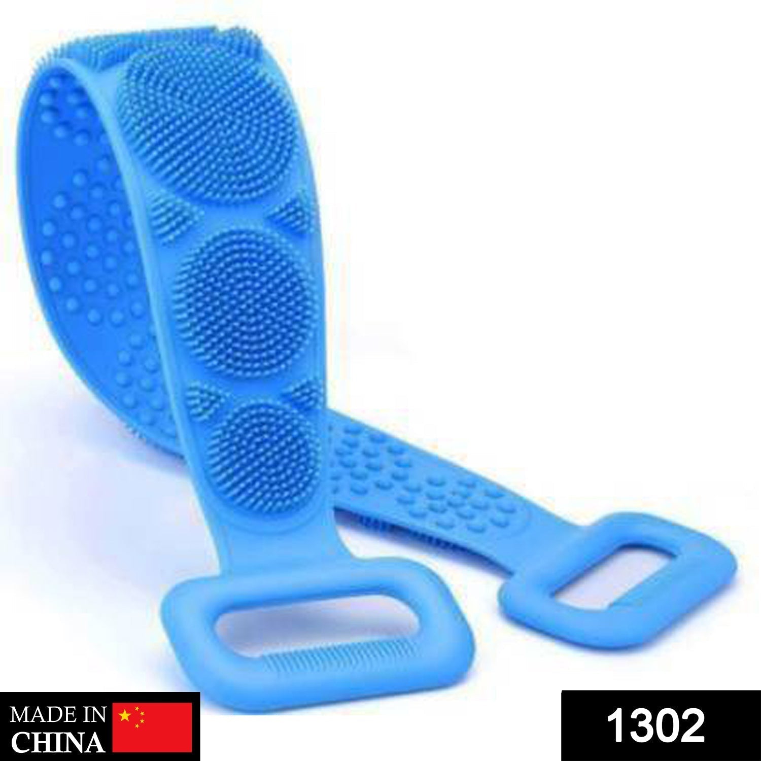 1302 Silicone Body Back Scrubber Double Side Bathing Brush for Skin Deep Cleaning DeoDap