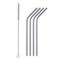 1733 Reusable Stainless Steel Drinking Straws Bent (4 Bent Straws, 1 Brush) DeoDap