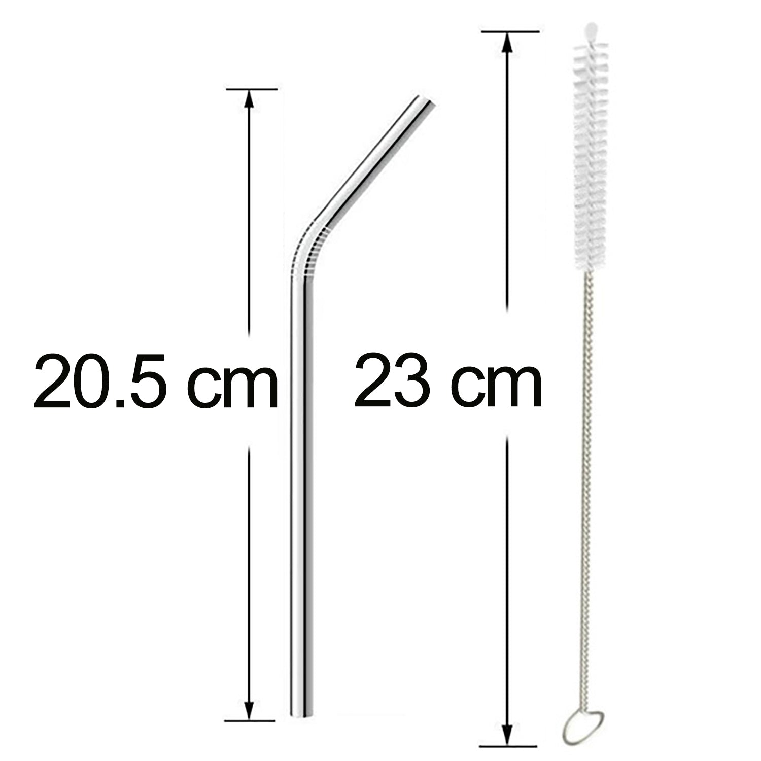 1733 Reusable Stainless Steel Drinking Straws Bent (4 Bent Straws, 1 Brush) DeoDap