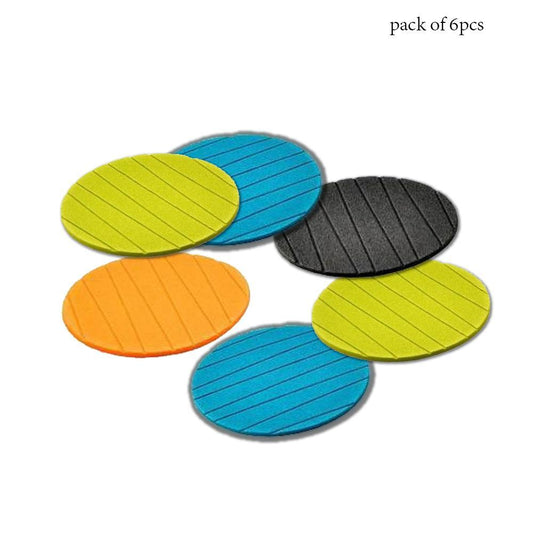 129 6 pcs Useful Round Shape Plain Silicone Cup Mat Coaster Drinking Tea Coffee Mug Wine Mat for Home DeoDap