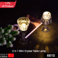 6610 2in1 Transparent Mini Crystal Table Lamp with Reflection Light DeoDap