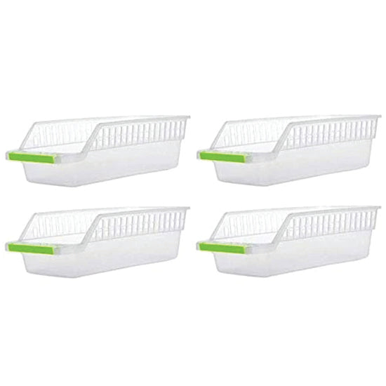 2055 Kitchen Plastic Space Saver Organizer Basket Rack- 4 pcs DeoDap