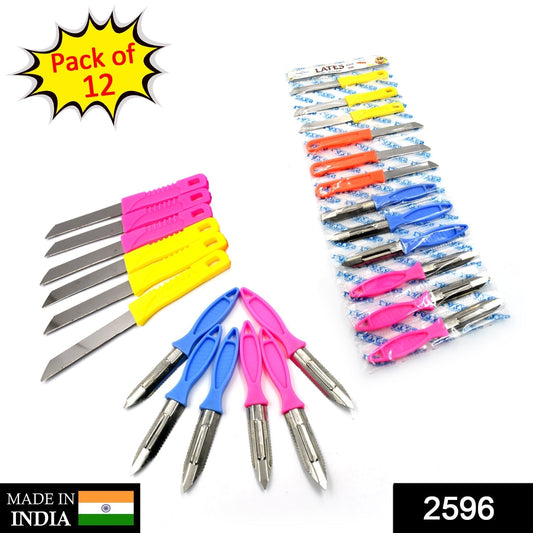 2596 Colorfull Peeler knife Combo For Home & Kitchen (Pack Of 12) DeoDap