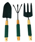 1505 Gardening Tool Wood Handle Cultivator Trowel Forks Tool Set (3 pack) DeoDap