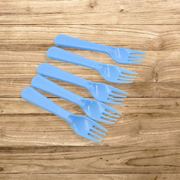 5895  Reusable Premium Heavy Weight Plastic Forks, Party Supplies, One Size, plastic 5pc Serving Fork Set for kitchen, Travel, Home (5pc)