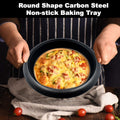 7034 Round Shape Carbon Steel Non-stick Baking Tray (11 Inch) DeoDap