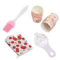 2943 4pc kitchen tools 1pc spatula brush 1pc oven glove 1pc egg yolk separator and paper cup set of 25pcs DeoDap