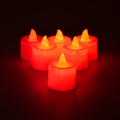 6633 Red Flameless LED Tealights, Smokeless Plastic Decorative Candles - Led Tea Light Candle For Home Decoration (Pack Of 24) DeoDap