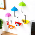 486_3pcs/set Cute Umbrella Wall Mount Key Holder Wall Hook Hanger Organizer Durable Wall hooks bathroom kitchen Umbrella Wall Hook DeoDap