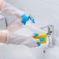 4934 Reusable Rubber Latex PVC Flock lined Elbow Length Hand Gloves cleaning gloves DeoDap