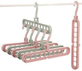 1553 Anti-Skid Plastic 9-Holes Magic Wardrobe Folding Hangers DeoDap