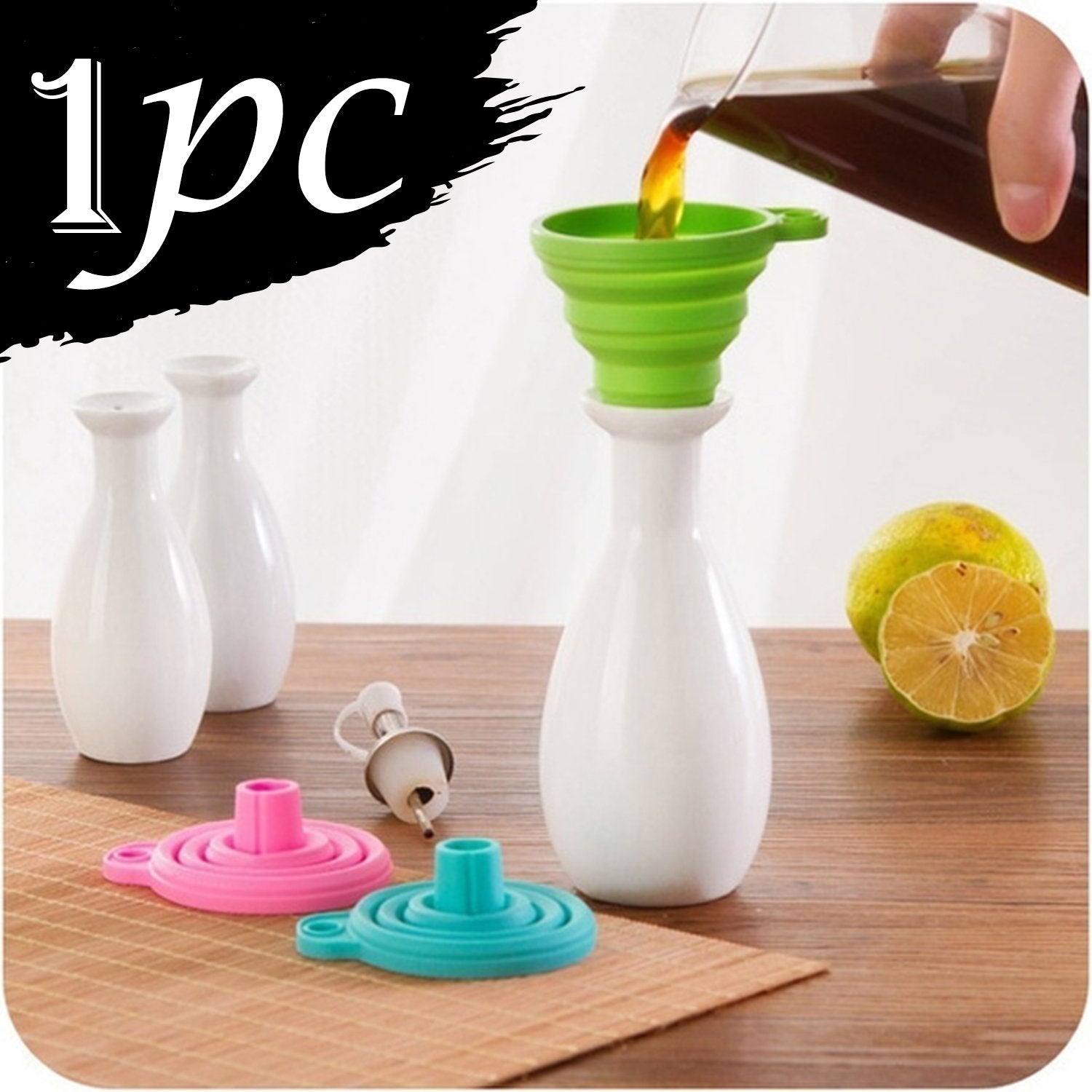 4677 Silicone Funnel for Kitchen Use Oil Pouring Sauce Water Juice DeoDap