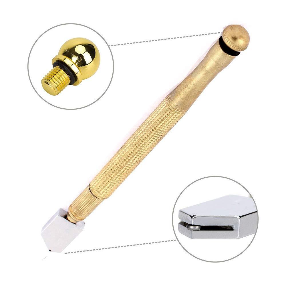 458 Metal Glass Cutter, Gold DeoDap